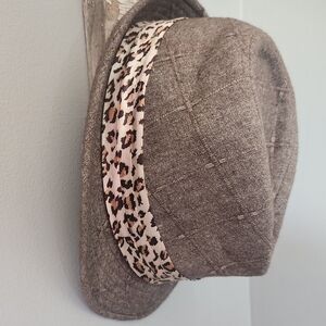 Brown Fedora with Leopard Band